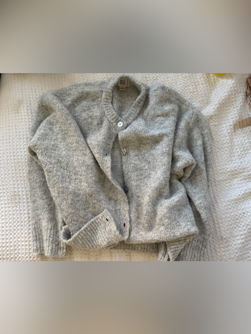 BDG Light Gray Button-Up Women's Cardigan